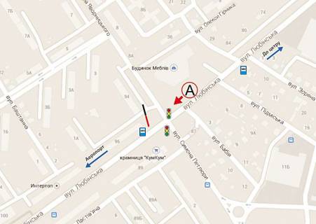Prismatron, Prism A in Lviv, 3x6  Lubins'ka st. - Avornic'kogo st. - Petluri st., livij - 431038 scheme