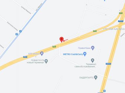 Білборд, Бігборд (Борд)  A у Першотравенська, 6х3  Автодорога М04 (Донецьке шосе) в'їзд до Епіцентру ( розподілювач) схема