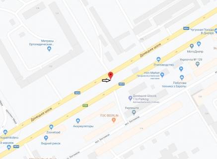 Бэклайт A в Днепр (Днепропетровск), 8х4  Донецьке шосе, навпроти буд. №116,  напрямок руху до ТРЦ КАРАВАН схема