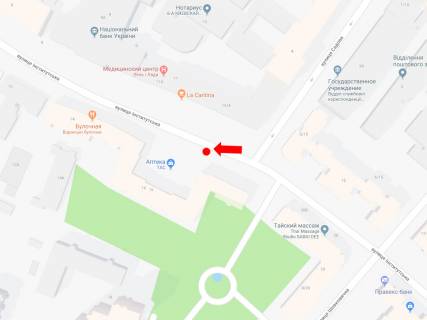 Сiтiлайт  у Києві, 1.8x1.2  Інститутська вул., 16 / вул. Садова, в сторону вул. Банкової, ст.м. "Хрещатик" схема