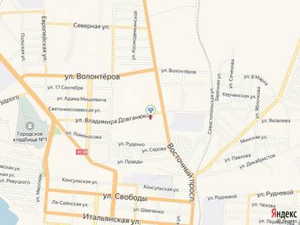 Билборд A в Бердянске Довганюка ул., 103, фасад схема