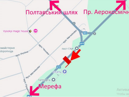 Білборд, Бігборд (Борд)  B у Високому, 3x6  Сімферопольське шосе, с. Високий, пост ДАІ, (5), виїзд з міста, верхній схема