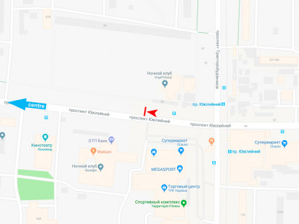 Билборд A в Харькове, 3x6  просп. Ювілейний (П'ятдесятиріччя ВЛКСМ )., 55а, ТРК Україна, в центр схема