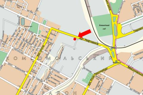 Билборд B в Херсоне, 3x6  Нафтовиків вул., 15, біля автосалону "Лідер", СТО (флажок) схема