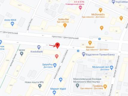 Ситилайт A в Николаеве Центральний просп. (Леніна просп.)., 71А - Соборна вул. (Радянська) ., другий схема