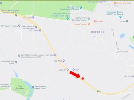 Билборд  в Киеве, 3x6  Заболотного вул., 600 м. від АЗС "WOG", в бік Столичного шосе схема
