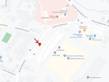 Билборд B в Луцке Шевченко вул., 13Б, в сторону інфекційної схема