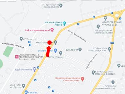 Ситилайт B в Кропивницкий (Кировоград), 1.8x1.2  В. Перспективна вул. (кол. Маркса вул.) 6/3, від центру схема