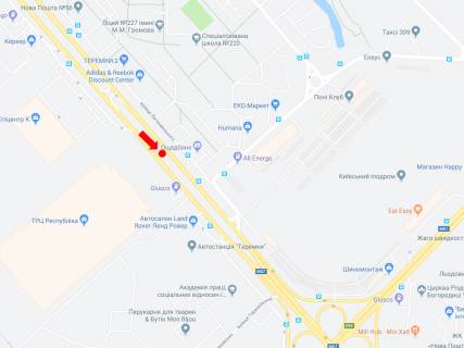 Billboard A in Kyiv, 3x6  Kil'ceva doroga, navproti TRC <<Respublika>>, supermarketu "Epicentr", rozdil'nik u bik Odes'koi pl. scheme