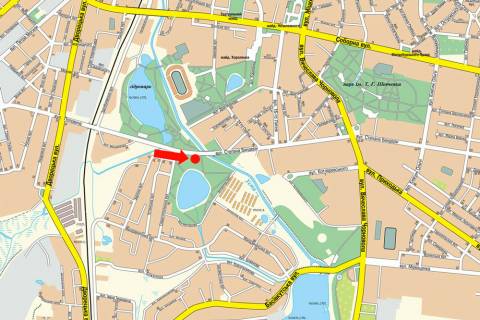 Билборд  в Ровно, 3x6  Бандери вул., міст, в центр схема