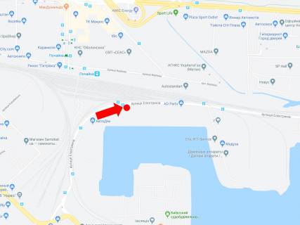 Билборд  в Киеве, 3x6  Електриків вул., 12, навпроти, в сторону вул. Набережно-Рибальської схема