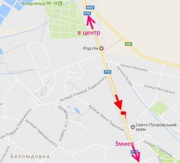 Билборд B в Безлюдовке, 3x6  Гагаріна пр., с. Безлюдівка, (7), виїзд з міста схема
