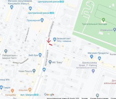 Бэклайт B в Днепр (Днепропетровск) Степана Бандери (Шмідта) вул. - Старокозацька (колиш. Комсомольська) вул., Біля ТРЦ Приозерний, в сторону вул Лесі Українки (Пушкіна) схема