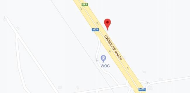 Билборд A в Одессе Київське шосе (Ленінградське шосе), навпроти АЗС "WOG", за каплицею Миколи Судотворца схема