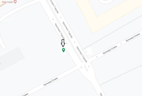 Билборд A в Днепр (Днепропетровск) Героїв пр. - Слави бул. схема
