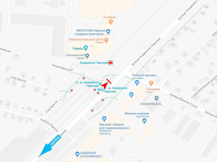 Ситилайт B в Харькове, 1.8x1.2  Павлова вул., 271, (3), зупинка "ст.м. Академіка Павлова", в центр схема