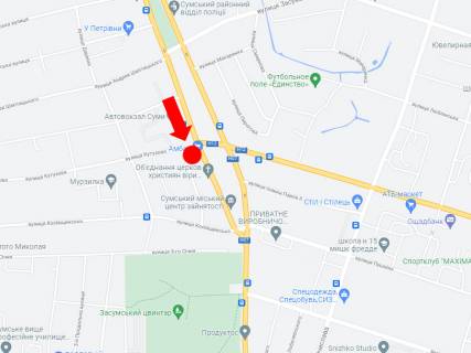 Prismatron, Prism A in Sumi, 3x6  Banderi st. (kol. Baumana st.) - Illins'ka st., Avtovokzal, magazin "Ambar" - 381849 scheme