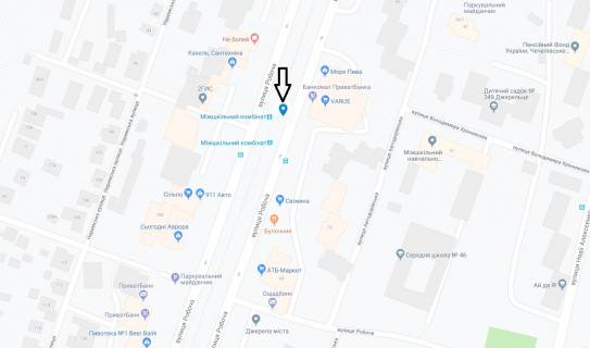 Билборд A в Днепр (Днепропетровск), 6х3  вул. Робоча, 73, біля маг. ВАРУС, на світлофорі, рух до центру схема