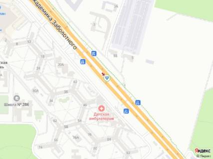 Видеоборд A в Киеве Заболотного вул., 44, розподілювач, від Одеської пл., прайс за трансляцію ролика 10 сек 1вихід/90 сек, з 0:00 до 23:59 - 382170 схема
