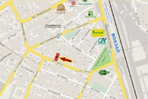 Билборд  в Ивано-Франковске, 3x6  Гаркуші вул. - Франка вул., нижній, в центр схема