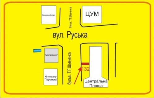 Сiтiлайт A у Тернополі Шевченко бул., 39, в сторону Русской ул. схема