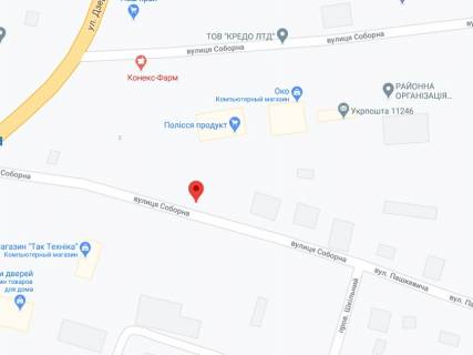 Видеоборд A в Барановке Соборна вул., 2-А, аптека "Конекс", прайс за ролик 10 сек 1 вихід/5 хвилин, на двосторонньому екрані, від 144 виходів на день. Розрахунок для інших параметрів трансляції уточнюйте у менеджера. - 301208 схема