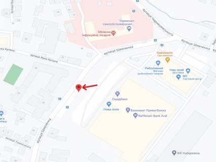 Білборд, Бігборд (Борд)  B у Луцьку Шевченко вул., 13Б, в сторону училища культури і мистецтв схема