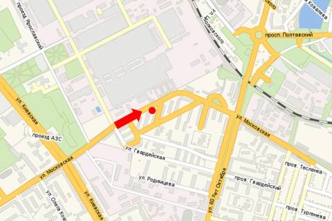 Билборд A в Кременчуге, 3x6  Пугачова вул., 25-27 схема
