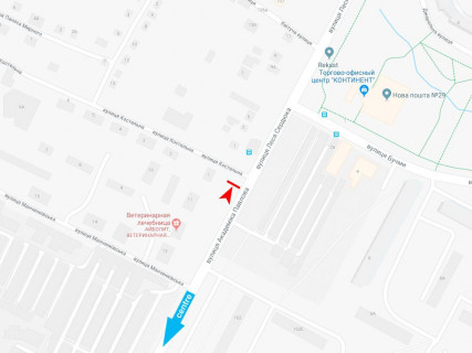 Билборд B в Харькове, 3x6  Павлова вул. - Костьольна вул., 1, з центру схема