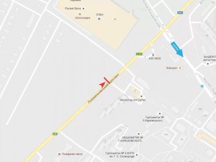 Билборд B в Харькове, 3x6  Окружна дорога - Свободи пр., 59, в місто схема