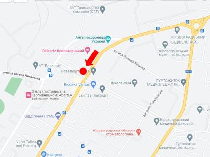 Ситилайт A в Кропивницкий (Кировоград), 1.8x1.2  В. Перспективна вул. (кол. Маркса вул.) 6/3, в сторону центру схема