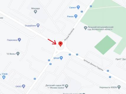 Билборд A в Луцке Конякіна вул. - Захисників України (колишня Гордіюк) вул. схема