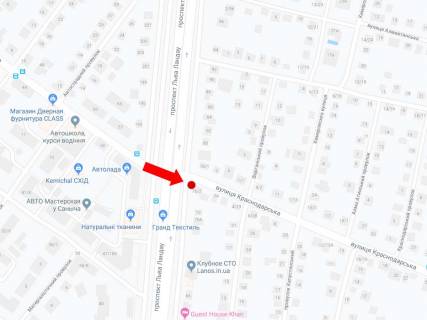 Билборд  в Харькове, 3x6  Краснодарська вул. / просп. Льва Ландау (50-річчя СРСР), з центру схема