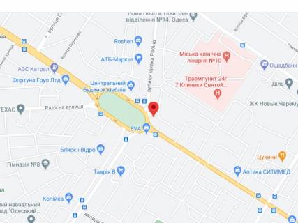 Білборд A у Одесі Філатова вул., 86, аптека "Мед Сервіс", №Юг016, прайс за ролик 10 сек 1 вихід/5 хвилин, з 8:00-22:00. Розрахунок для інших параметрів трансляції уточнюйте у менеджера. схема