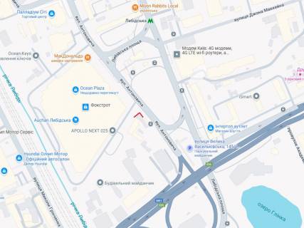 Брандмауэр A в Киеве, Унікальний  ТРЦ Ocean Mall, Руслана Лужевського пров. (Червоноармійський пров.)., 3, кутовий схема