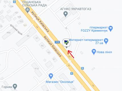 Билборд A в Кременчуге Київська вул., 66-Г схема