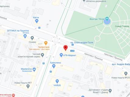 Видеоборд A в Днепр (Днепропетровск) Лесі Українки (Пушкіна) пр., 21, аптека "Мед Сервіс", №Дп020, прайс за ролик 10 сек 1 вихід/5 хвилин, з 8:00-22:00. Розрахунок для інших параметрів трансляції уточнюйте у менеджера. - 301323 схема