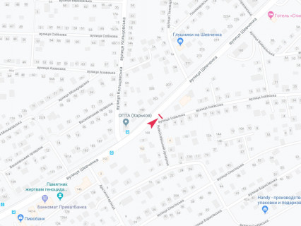 Билборд A в Харькове, 3x6  Шевченка вул., 164 - Ісаївська вул., з центру схема