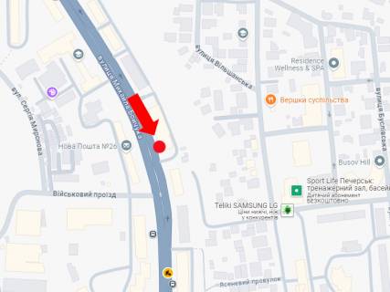 Ситилайт B в Киеве, 1.8x1.2  Бойчука (кол. Кіквідзе) вул., 35, зупинка "Гуртожиток № 4" схема