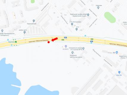 Бэклайт  в Киеве, 3x6  Бажана пр., біля ст.м. "Вирлиця", АЗС "Glusco", в сторону центру схема