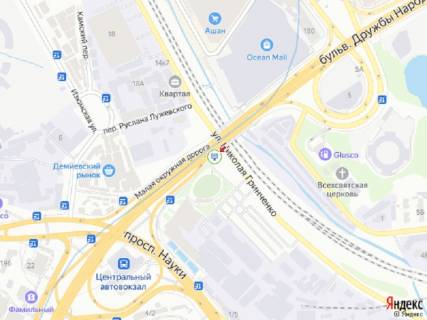 Скроллер B в Киеве Миколи Міхновського бульвар (Дружби Народів бульвар) - Грінченка вул., перед жд мостом, в сторону Деміївської пл. - 350275 схема
