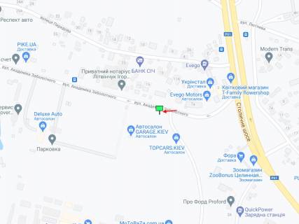 Білборд, Бігборд (Борд)  A у Києві Заболотного вул., авторинок схема