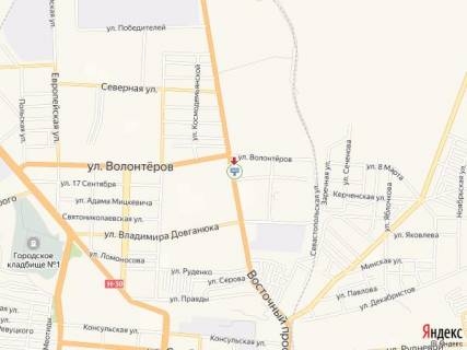 Билборд B в Бердянске Восточный пр., 94, напротив схема