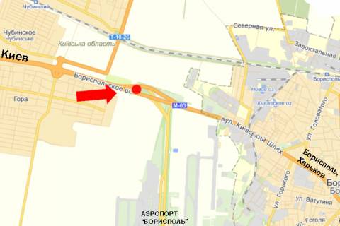 Билборд B в Киеве, 3x6  Траса Київ-Бориспіль, роздільник, в бік а/п Бориспіль, ліва схема