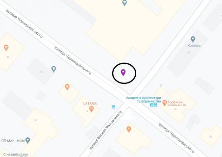 Скролер, Скрол A у Дніпро (Дніпропетровськ), 3.14х2.32  Левка Лук’яненка вул. (Василя Жуковського) - Архітектора Олега Петрова вул. (Чернишевського), біля світлофора - 168984 схема