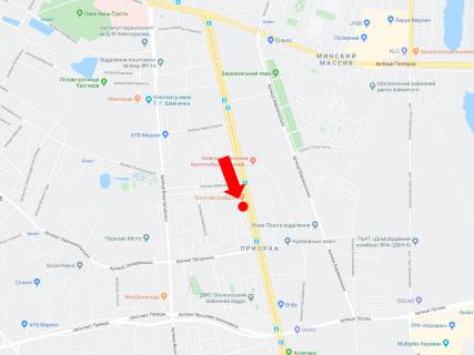 Билборд A в Киеве, 3x6  Автозаводська вул. 41, ресторан "Золотий шафран", в сторону вул. Лугова схема