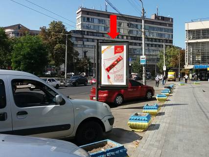 Ситилайт A в Киеве, 1.8x1.2  вул. Січових Стрільців (Артема)., 8Б / Львівська пл., Біля супермаркету "Novus", з центру фото 1