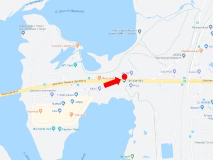 Билборд  в Киеве, 3x6  Шухевича пр. (колиш. Ватутіна пр.) 5, біля АЗС "Окко", навпроти ТРЦ Sky mall, в сторону Воскресенський (Перова б-р) проспект схема