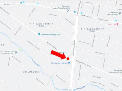 Билборд  в Харькове, 3x6  Ахієзерів вул. (Халтуріна). - просп. Льва Ландау (50-річчя СРСР), в бік просп. Льва Ландау (50-річчя СРСР) схема