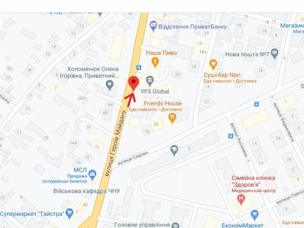 Скроллер A в Черновцах Героев Майдана ул. (бывш. Красноармейская ул.), 31 - 300281 схема